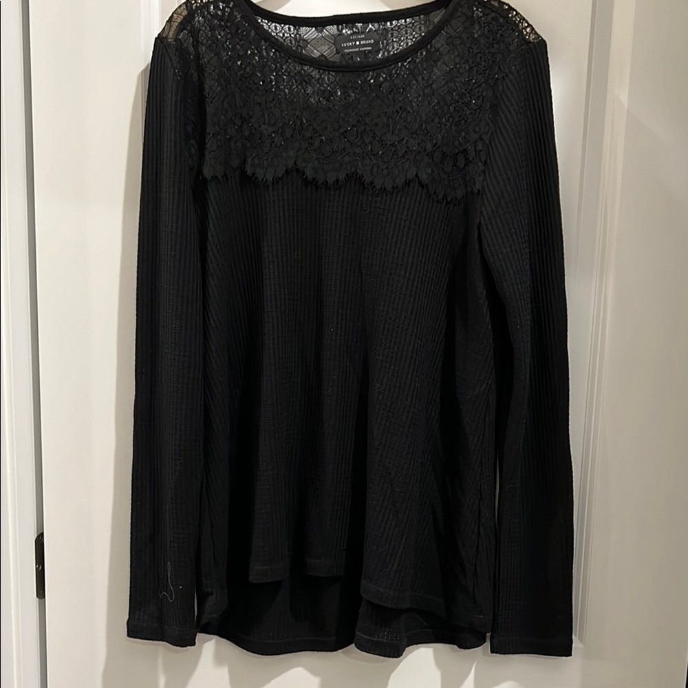 Lucky Brand Black Long Sleeve Blouse